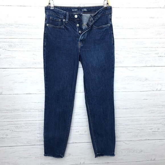 Old Navy Women's Jeans High Rise O.G. Straight Leg Button Fly Fray Hems size 4 - Picture 1 of 11
